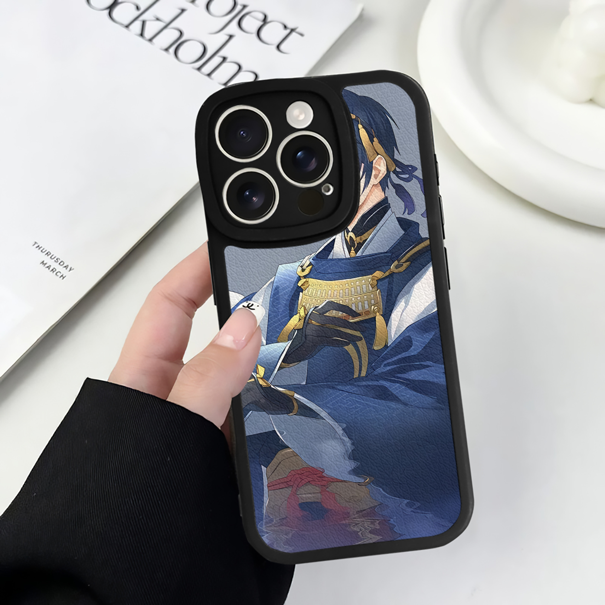 （画像用） 刀剣乱舞 Touken Ranbu 【iPhone 16シリーズ対応】シリコンスマホケース（レザー調） 材質：シリコン